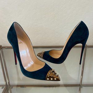 Christian Louboutin Geo 120mm Suede Studded Pumps